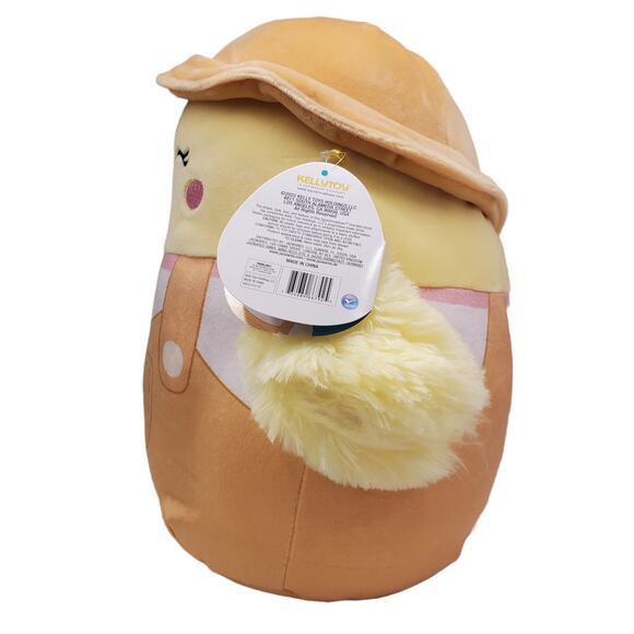 Aimee The Chick Squishmallow with Overalls 12 inch Hat 2021 Easter Plush - Picture 4 of 9